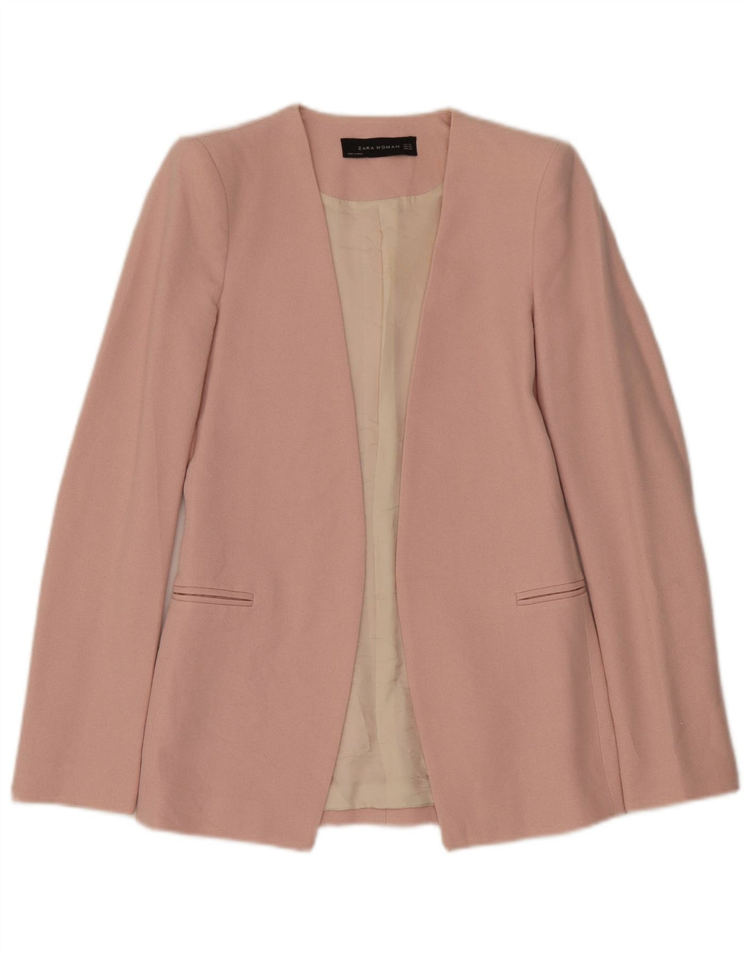 Jaqueta Zara Womens Open Blazer Reino Unido 6 XS Rosa Viscose