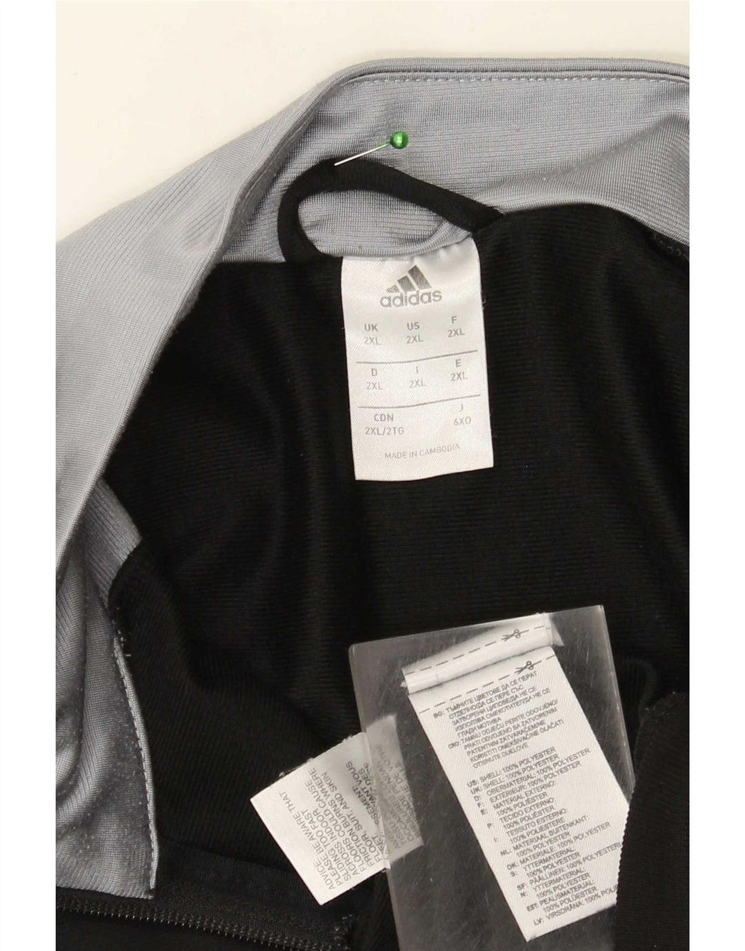 Adidas Mens Treino Top Jacket 2XL Preto Colourblock Poliéster