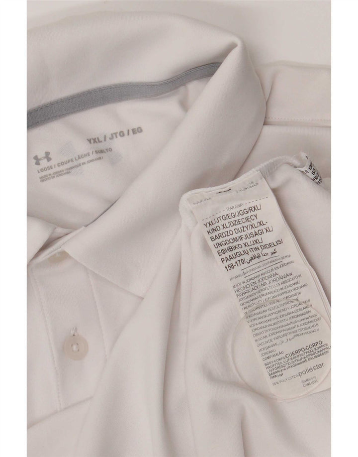 Camisa polo masculina Under Armour 13-14 anos XL branco poliéster