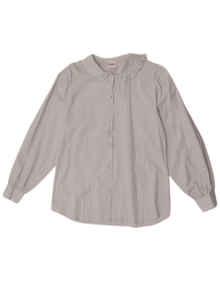 Blusa camisa feminina Benetton IT 42 algodão azul médio