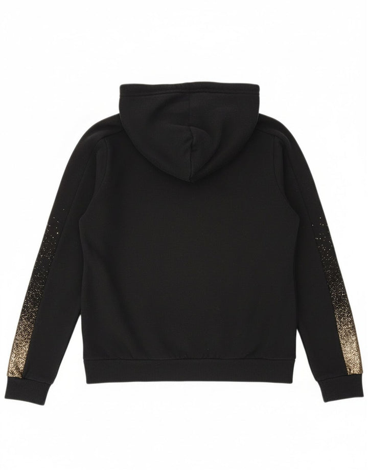 Suéter Puma feminino com capuz e zíper Reino Unido 14 médio preto manchado