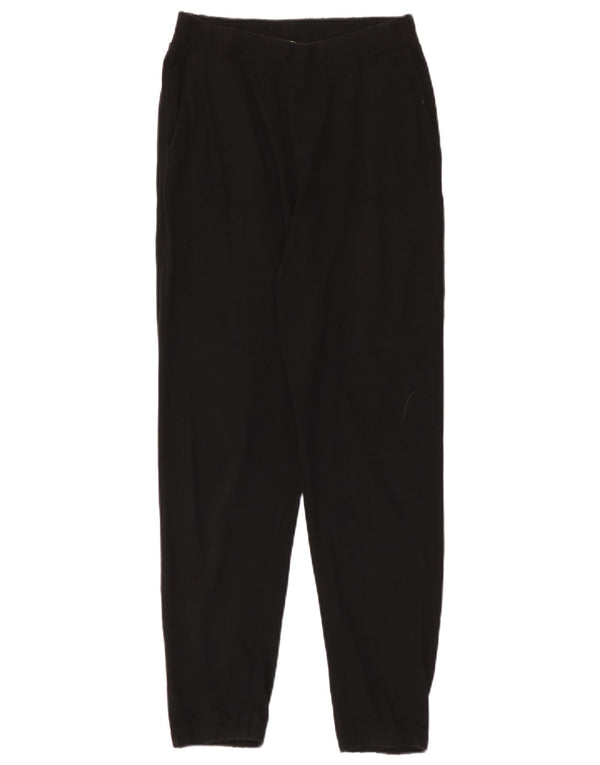 Calça de treino feminina Zara Joggers UK 8 pequeno algodão preto