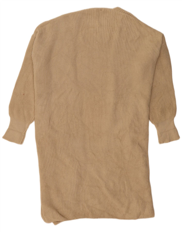 Topshop suéter feminino oversized longline aberto cardigan Reino Unido 14 médio bege