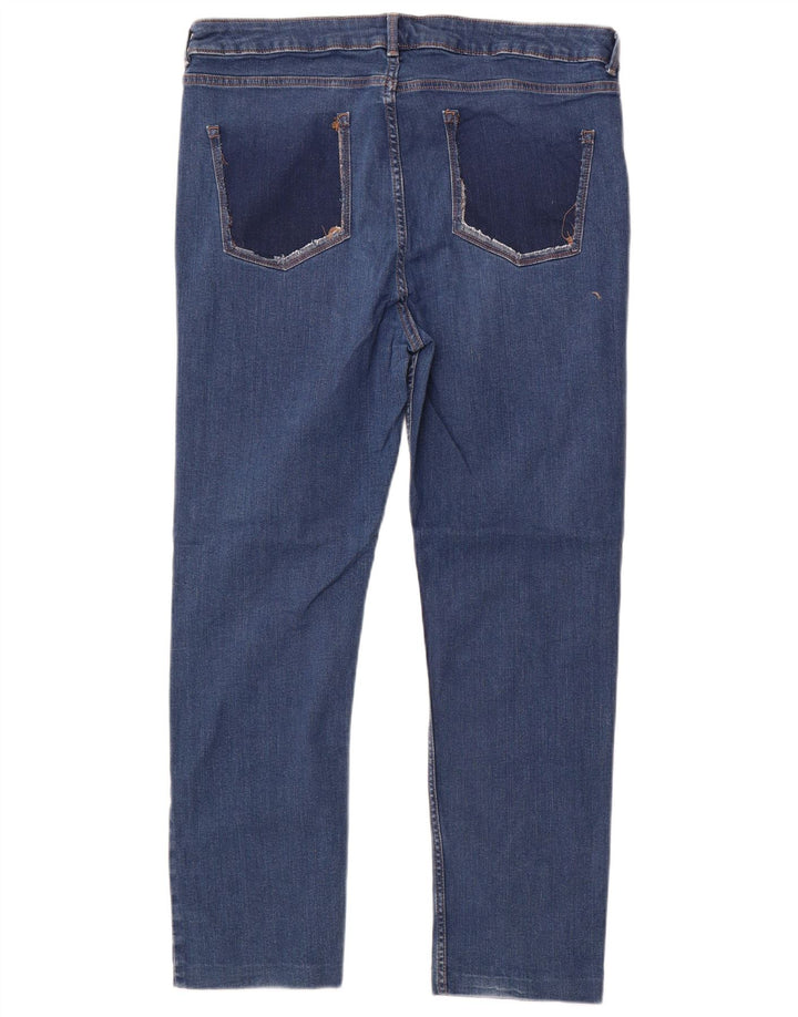 Jeans retos femininos Marks & Spencer Reino Unido 18 XL W36 L28 azul algodão