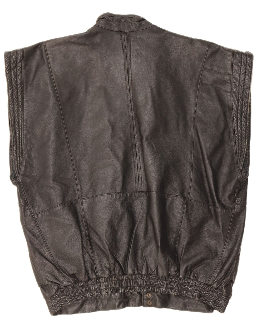 Colete de couro masculino vintage UK 40 grande couro preto