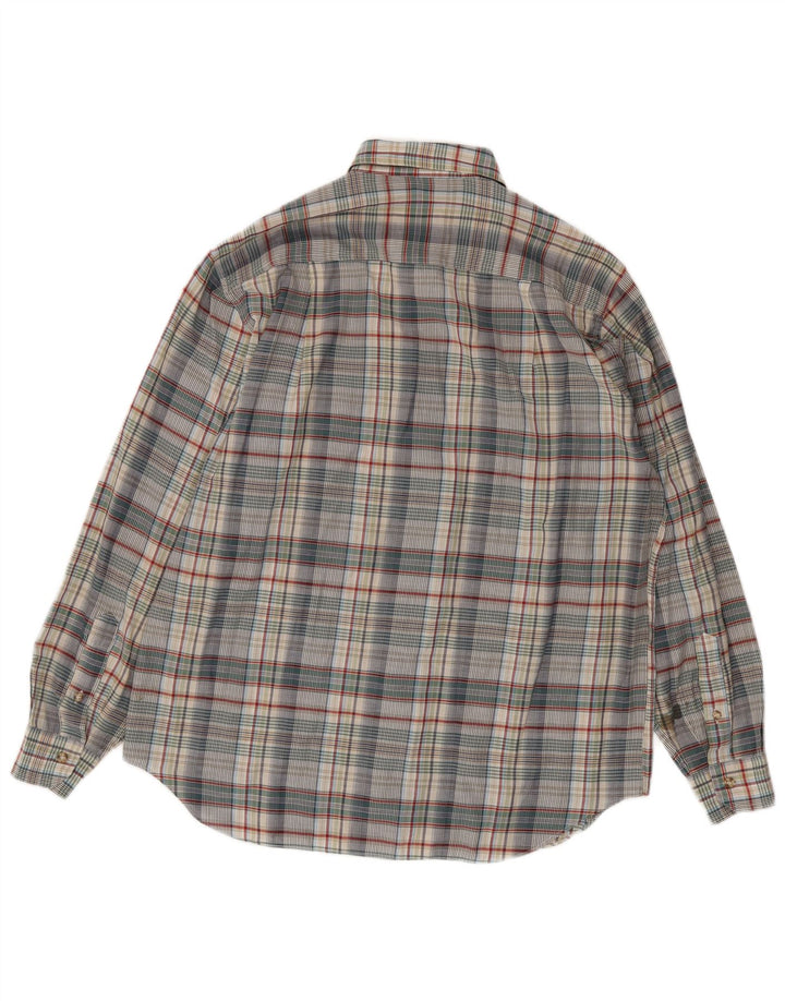 Camisa masculina de flanela Henry Cottons tamanho 41 16 grande xadrez multicolorida