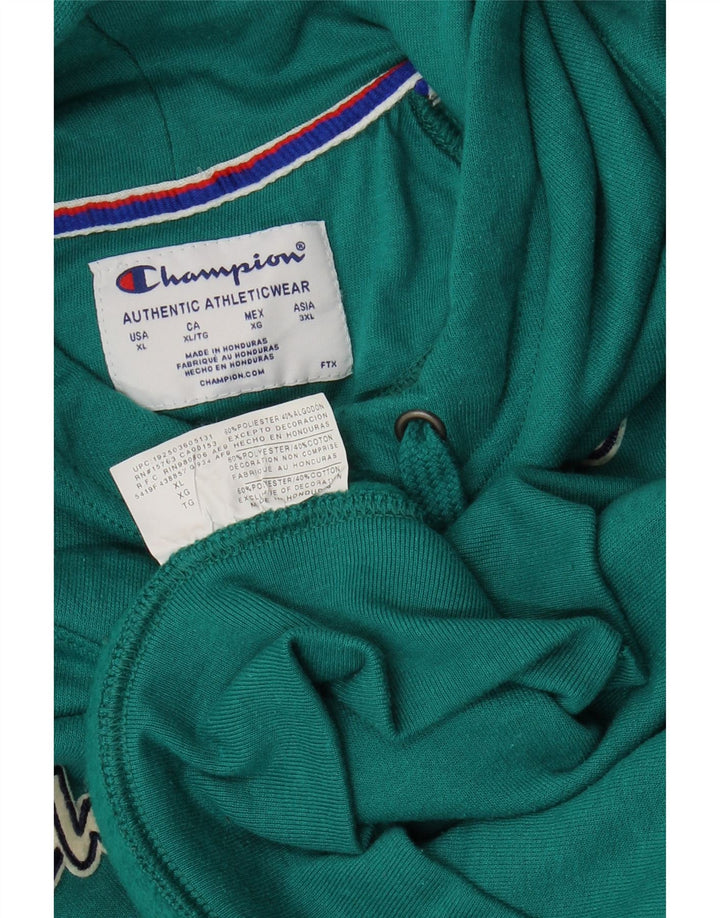 CHAMPION Suéter feminino com capuz gráfico grande tamanho UK 18 XL algodão verde