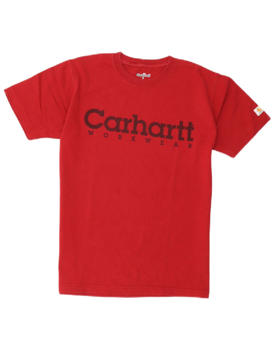 Carhartt Camiseta masculina gráfica top pequeno algodão vermelho