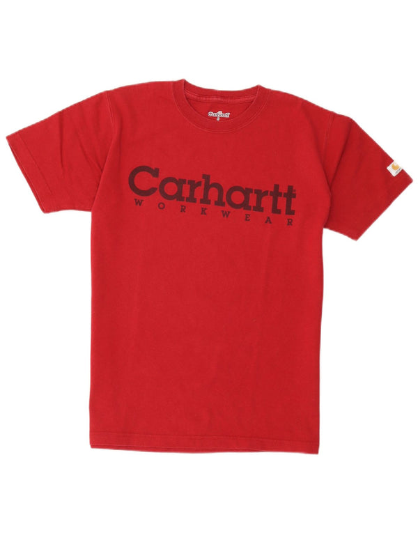 Carhartt Camiseta masculina gráfica top pequeno algodão vermelho