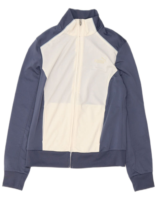 Puma Womens Tracksuit Top Jacket UK 12 Médio Azul Marinho Colorblock