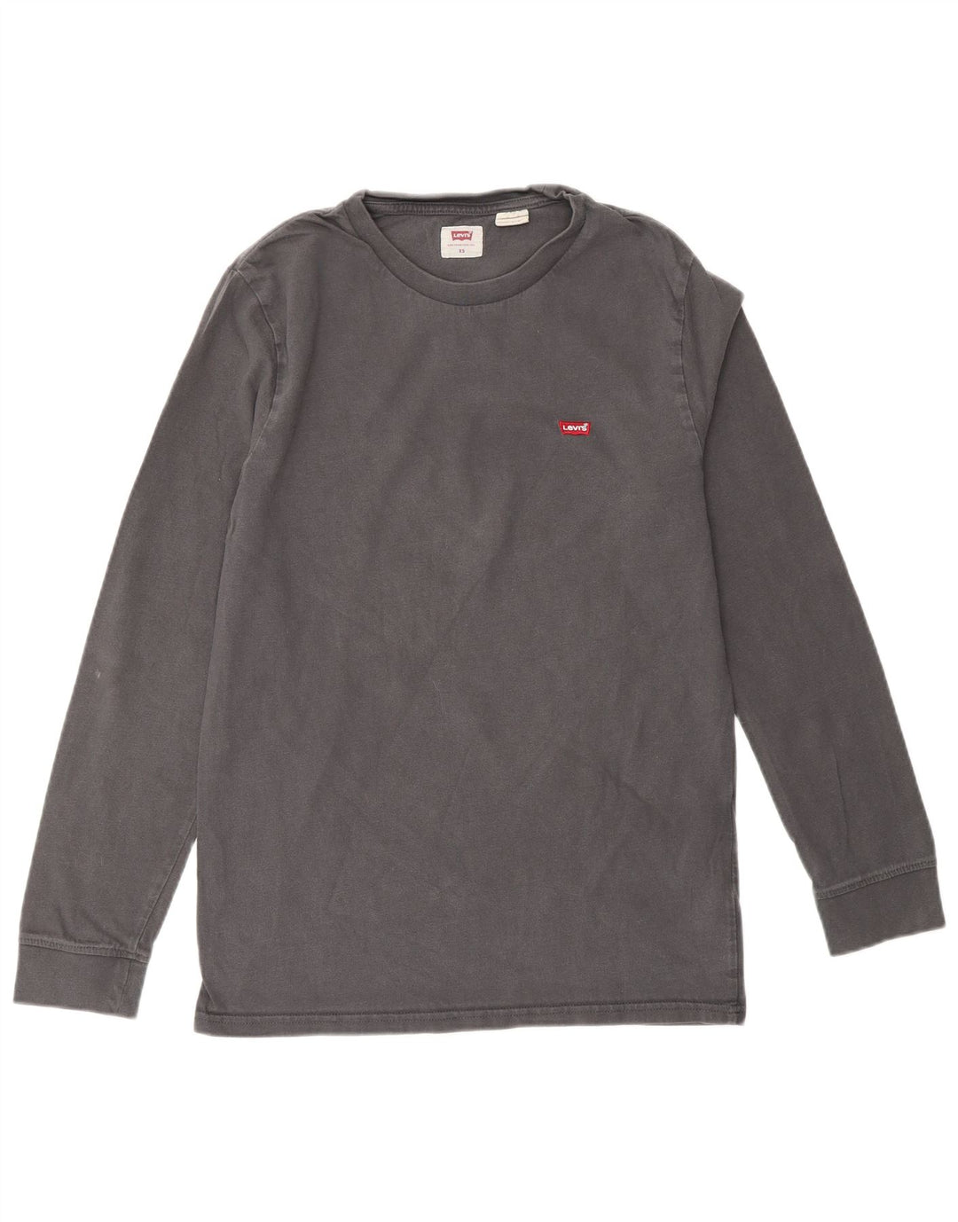 LEVI'S Top feminino manga comprida UK 6 XS algodão cinza