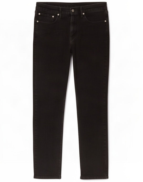 Levi's Mens 512 Tapered Slim Jeans W34 L32 Algodão Preto