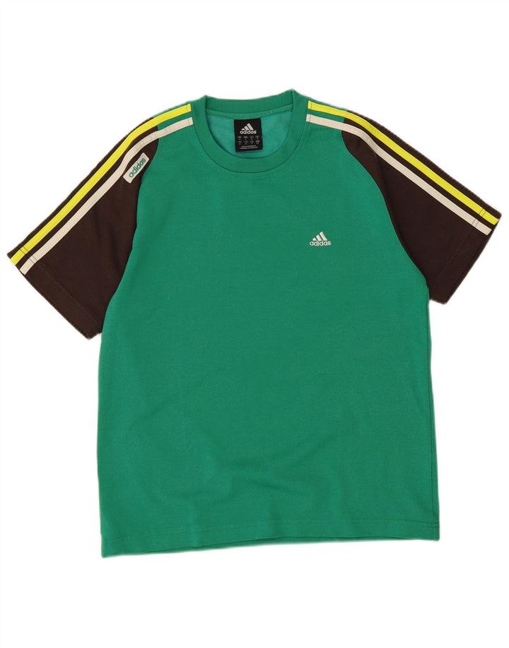 Camiseta masculina Adidas Top médio verde colorblock algodão