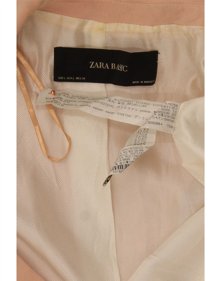 Zara Jaqueta Blazer Feminina Manga 3/4 Aberta Reino Unido 16 Grande Poliéster Rosa
