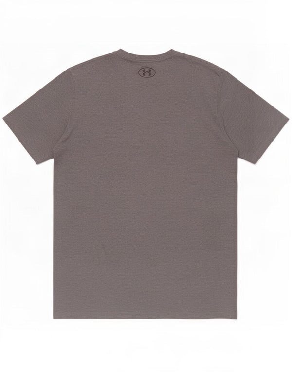 Camiseta masculina Under Armour Heat Gear Graphic Top cinza médio algodão manchado