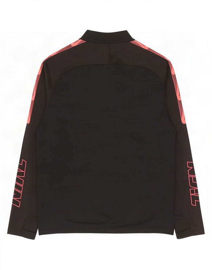 Nike Mens Dri Fit Zip Neck Pullover Treino Top Médio Preto Colourblock