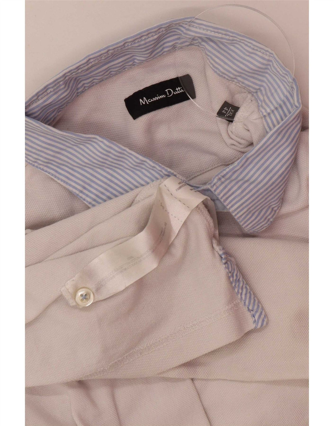 Camisa polo masculina Massimo Dutti 2XL algodão branco