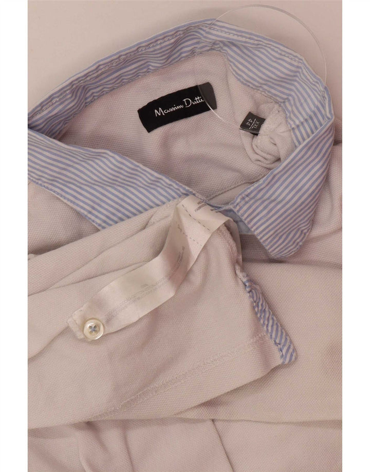 Camisa polo masculina Massimo Dutti 2XL algodão branco