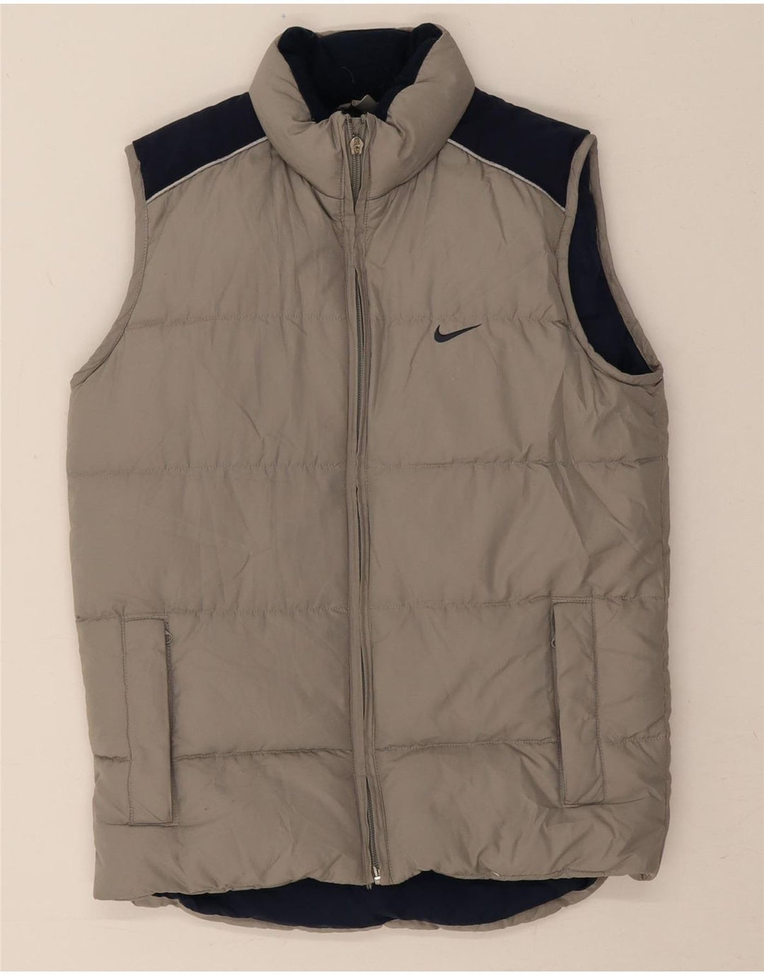 Colete acolchoado Nike Boys 10-11 anos cinza médio colorblock poliéster