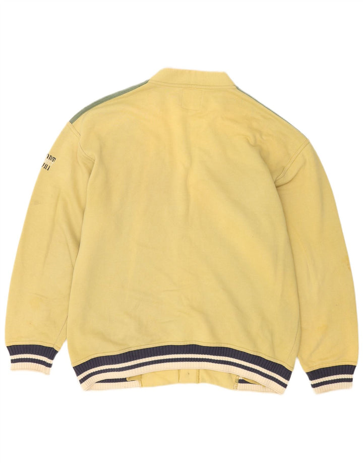 Projeto Suéter Cardigan Masculino Grande Algodão Colorblock Amarelo