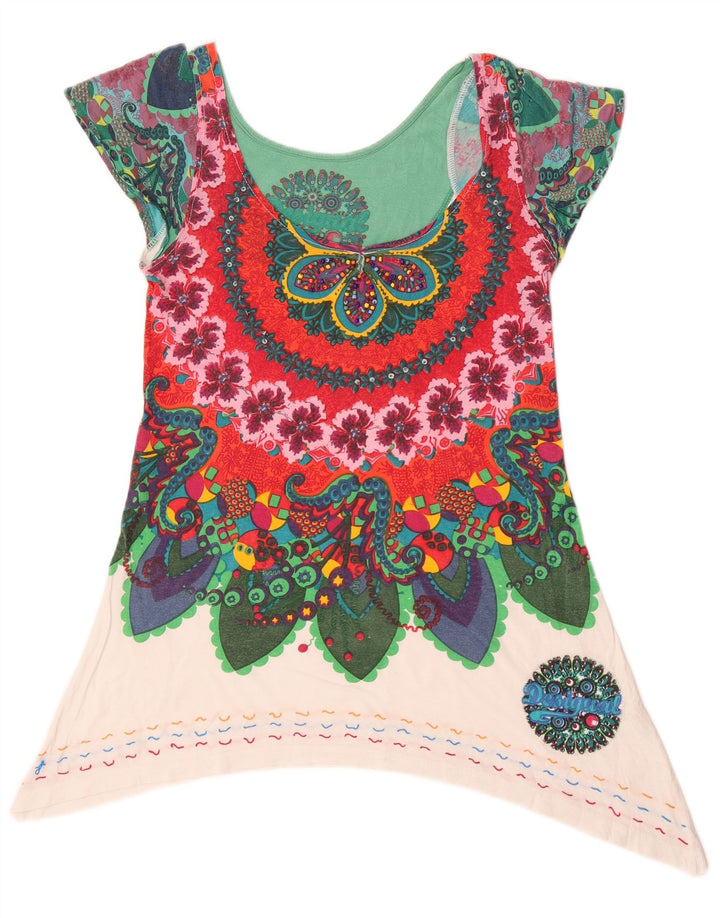 Top túnica feminina assimétrica Desigual UK 12 Médio multicolorido