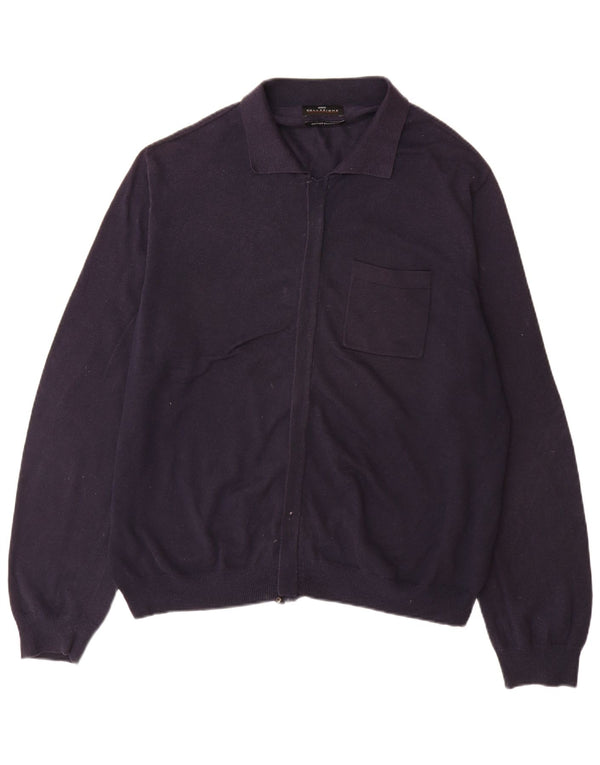 Suéter cardigã masculino Marks & Spencer XL azul marinho algodão