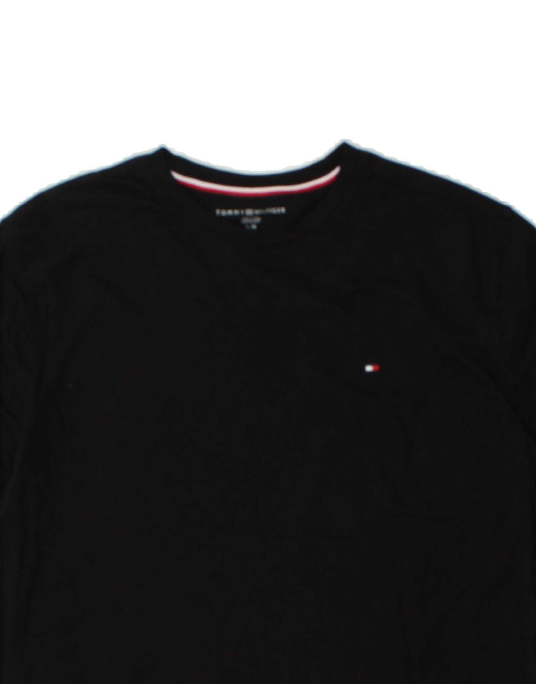 TOMMY HILFIGER Mens T-Shirt Top Large Black Cotton Vintage Tommy Hilfiger and Second-Hand Tommy Hilfiger from Messina Hembry 