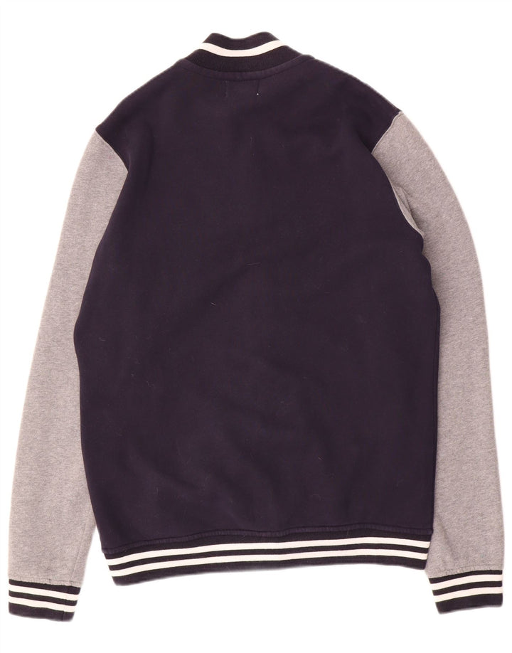 Jaqueta masculina Converse Graphic Varsity UK 40 grande bloco colorido azul marinho
