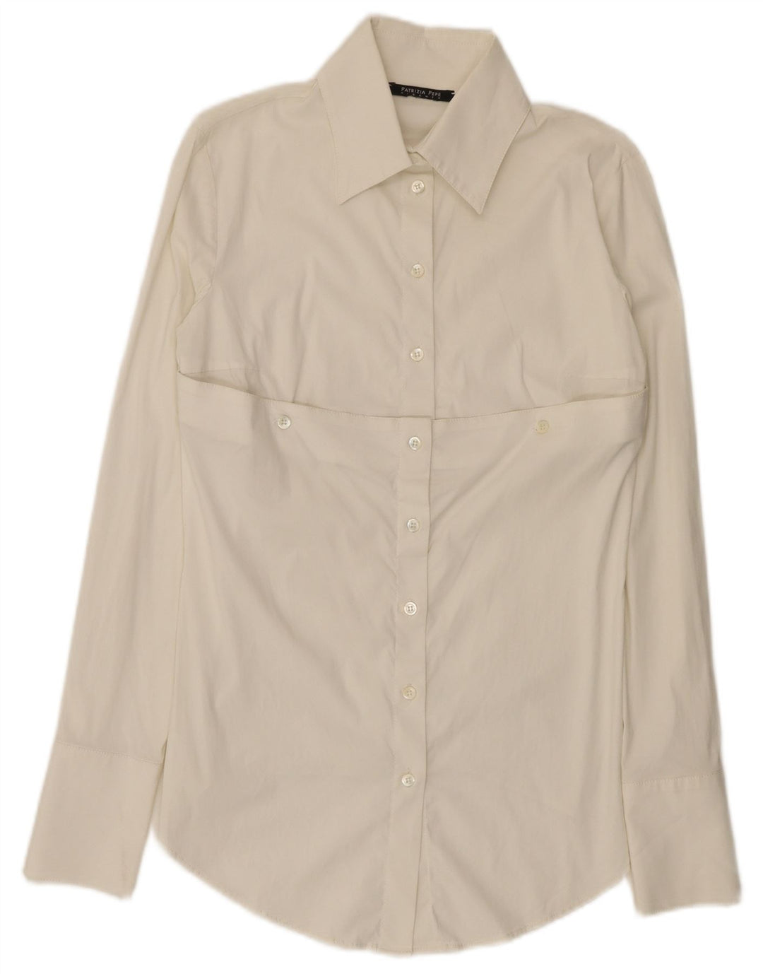 Camisa feminina Patrizia Pepe UK 12 médio branco