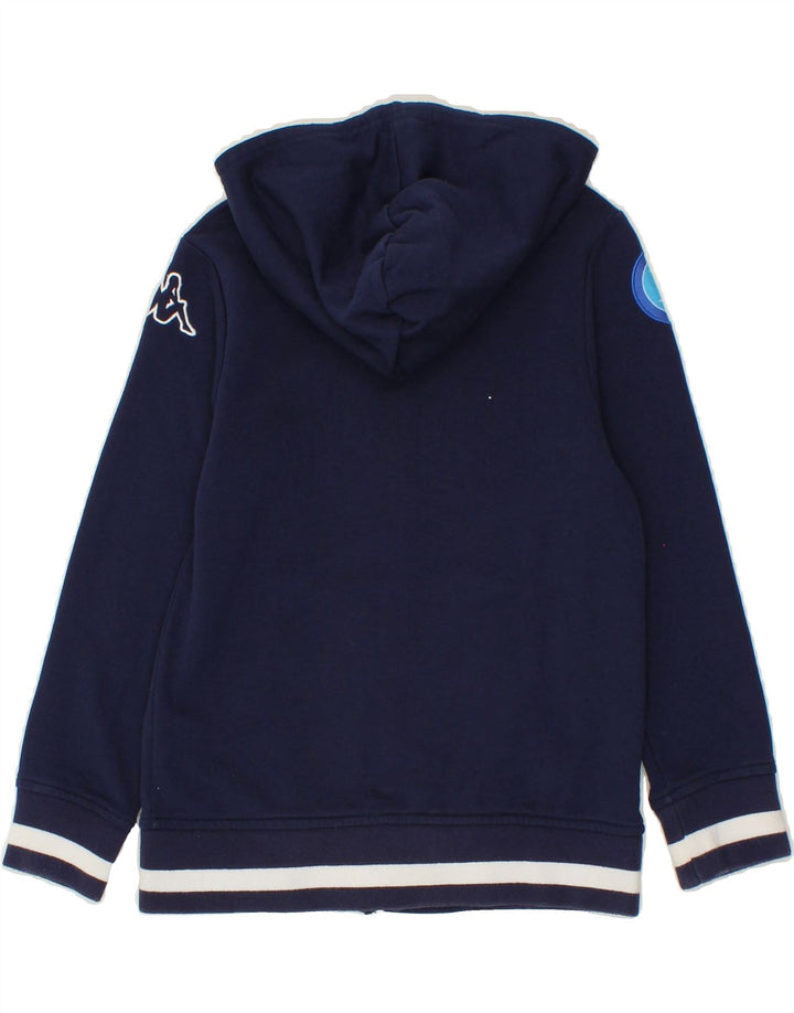 KAPPA Boys Graphic Zip Hoodie Sweater 7-8 Years Navy Blue Cotton Vintage Kappa and Second-Hand Kappa from Messina Hembry 