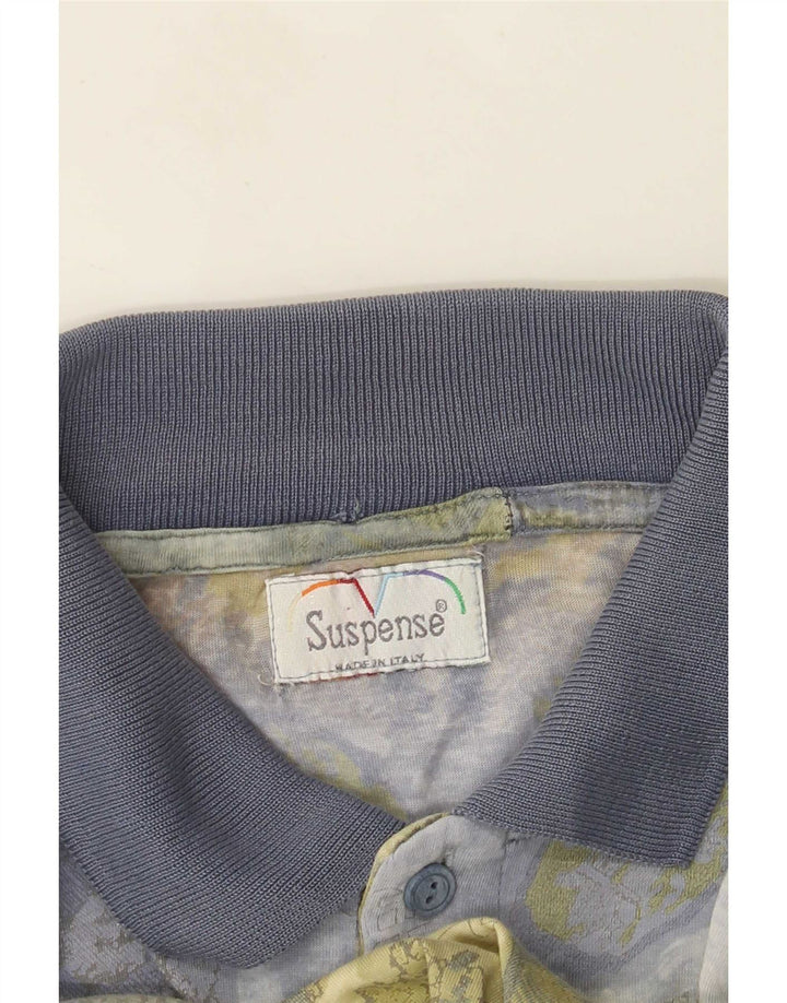 Camisa polo masculina Suspense grande geométrica multicolorida