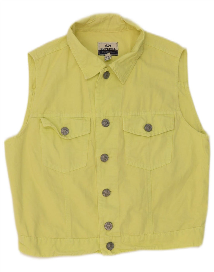 Superga Womens Crop Denim Gilet IT 44 Médio Algodão Amarelo