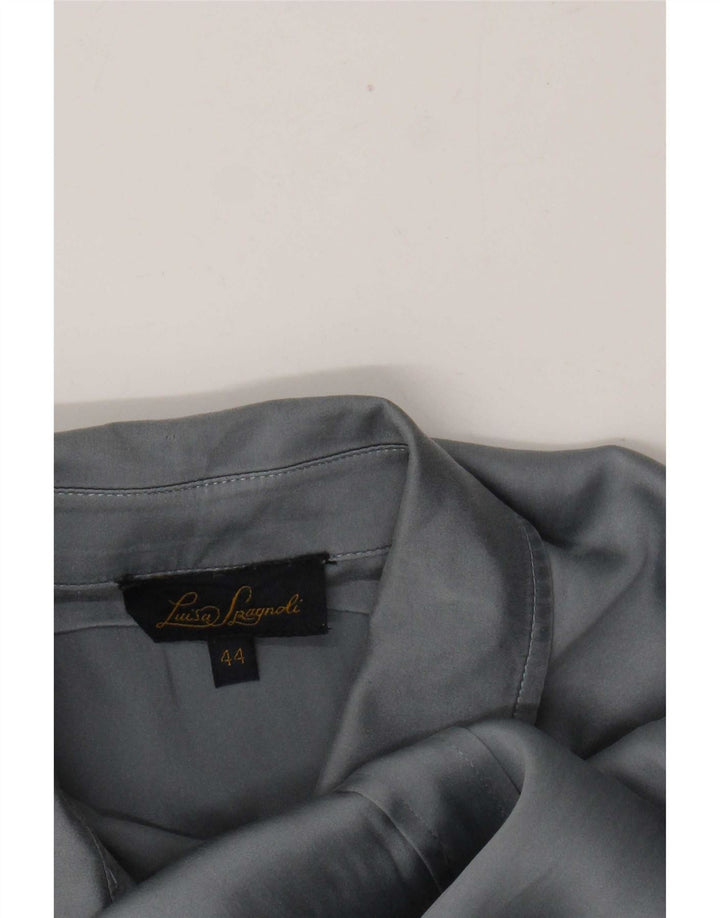 Blusa feminina Luisa Spagnoli IT 44 grande seda cinza
