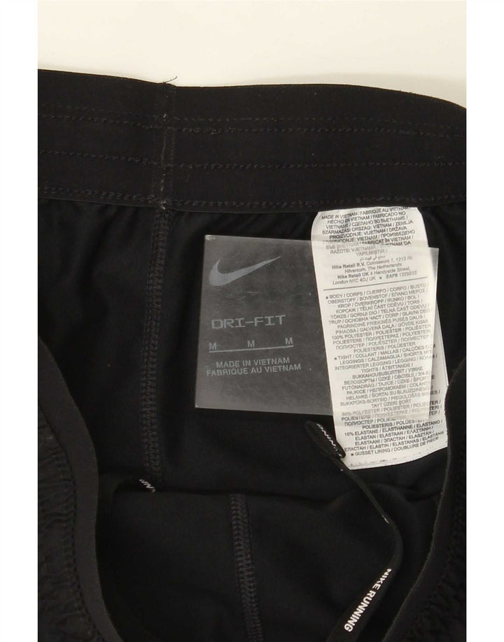 Shorts esportivos femininos Nike Dri Fit UK 12 poliéster preto médio