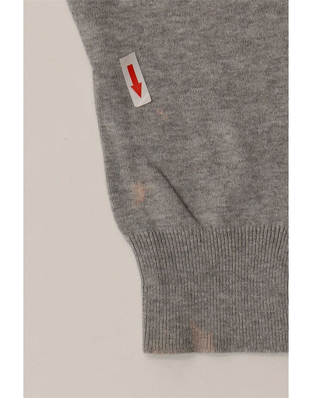Suéter feminino Marks & Spencer com decote em V Reino Unido 10 algodão cinza pequeno