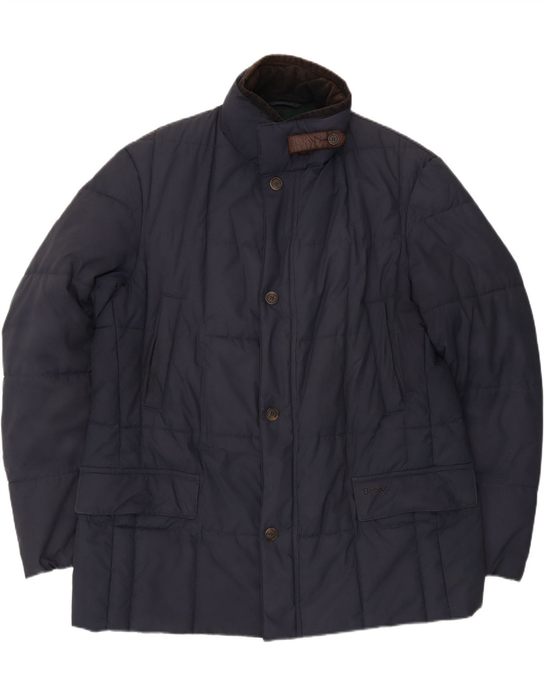 Jaqueta acolchoada masculina Barbour UK 42 XL poliéster azul marinho