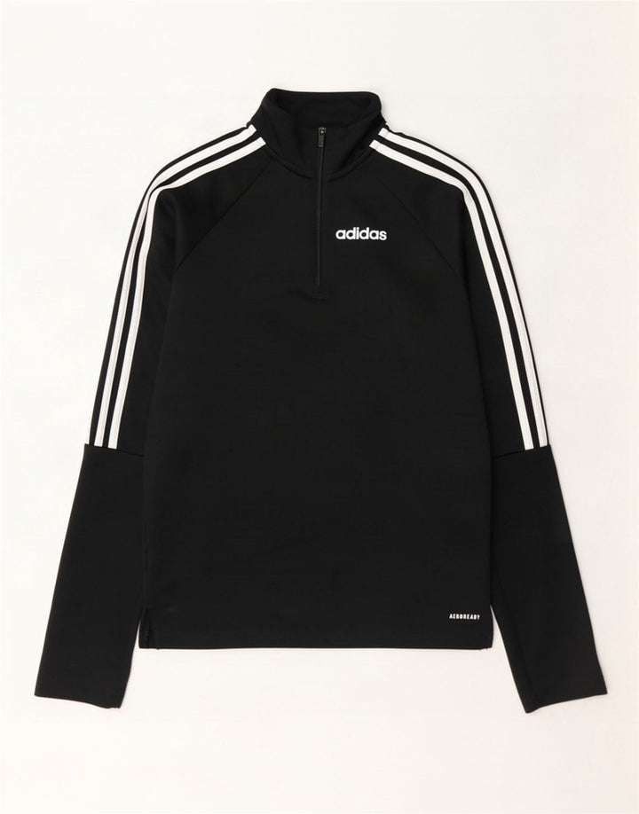 Adidas Mens Aeroready Zip Neck Pullover Treino Top XS Poliéster Preto