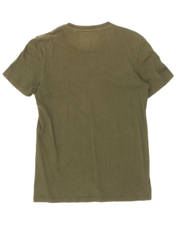 Camiseta masculina Lyle & Scott pequena de algodão cáqui