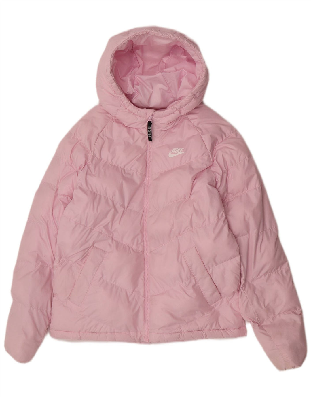 Jaqueta acolchoada com capuz Nike Girls 13-14 anos XL rosa poliéster