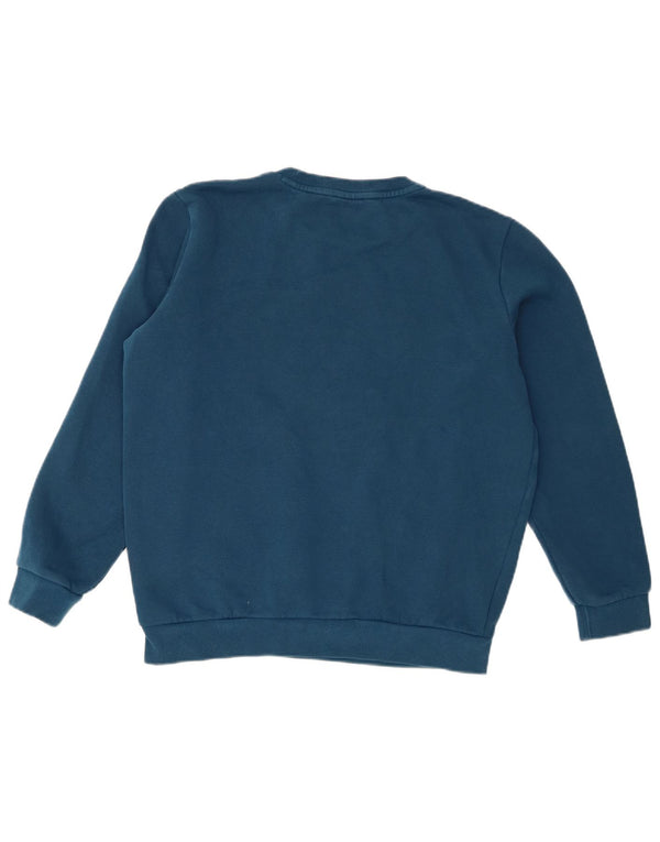 Puma moletom feminino oversized jumper UK 10 pequeno algodão azul