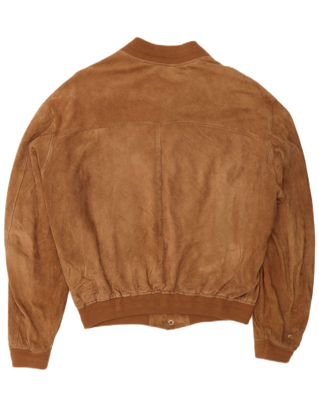 Jaqueta bomber masculina vintage de camurça UK 40 grande marrom