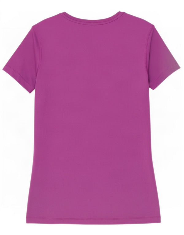 Camiseta feminina Nike Dri Fit Graphic Top UK 12 Poliéster roxo médio