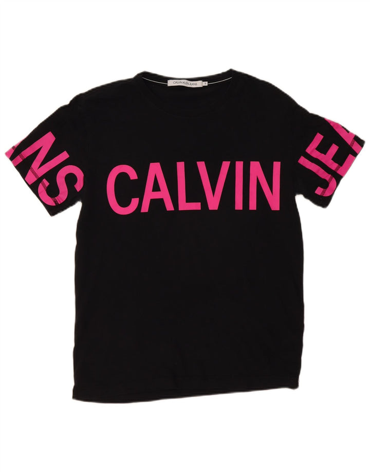 Calvin Klein Jeans Masculino Gráfico Pequeno Algodão Preto