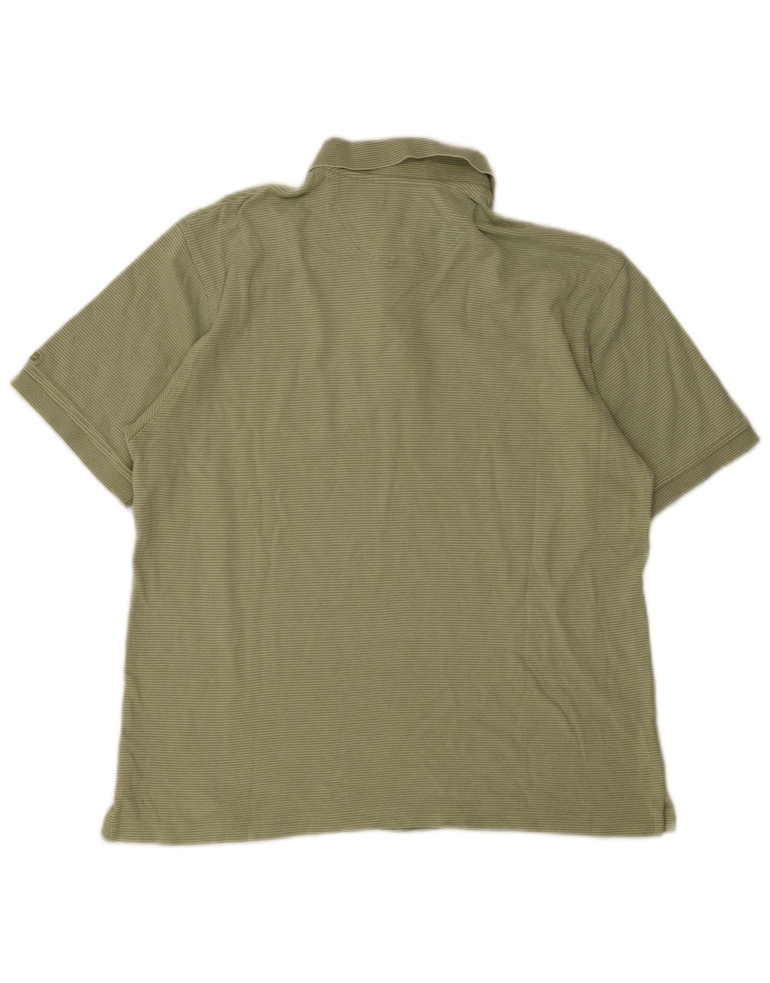 Camisa polo masculina Izod de algodão listrado verde médio