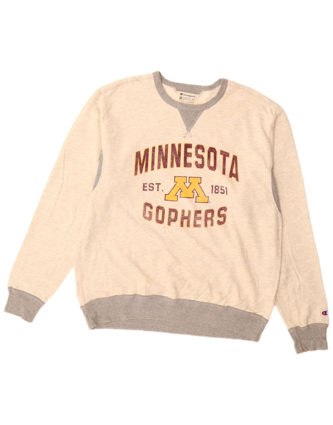 CAMPEÃO Masculino Minnesota Gophers moletom grande off white