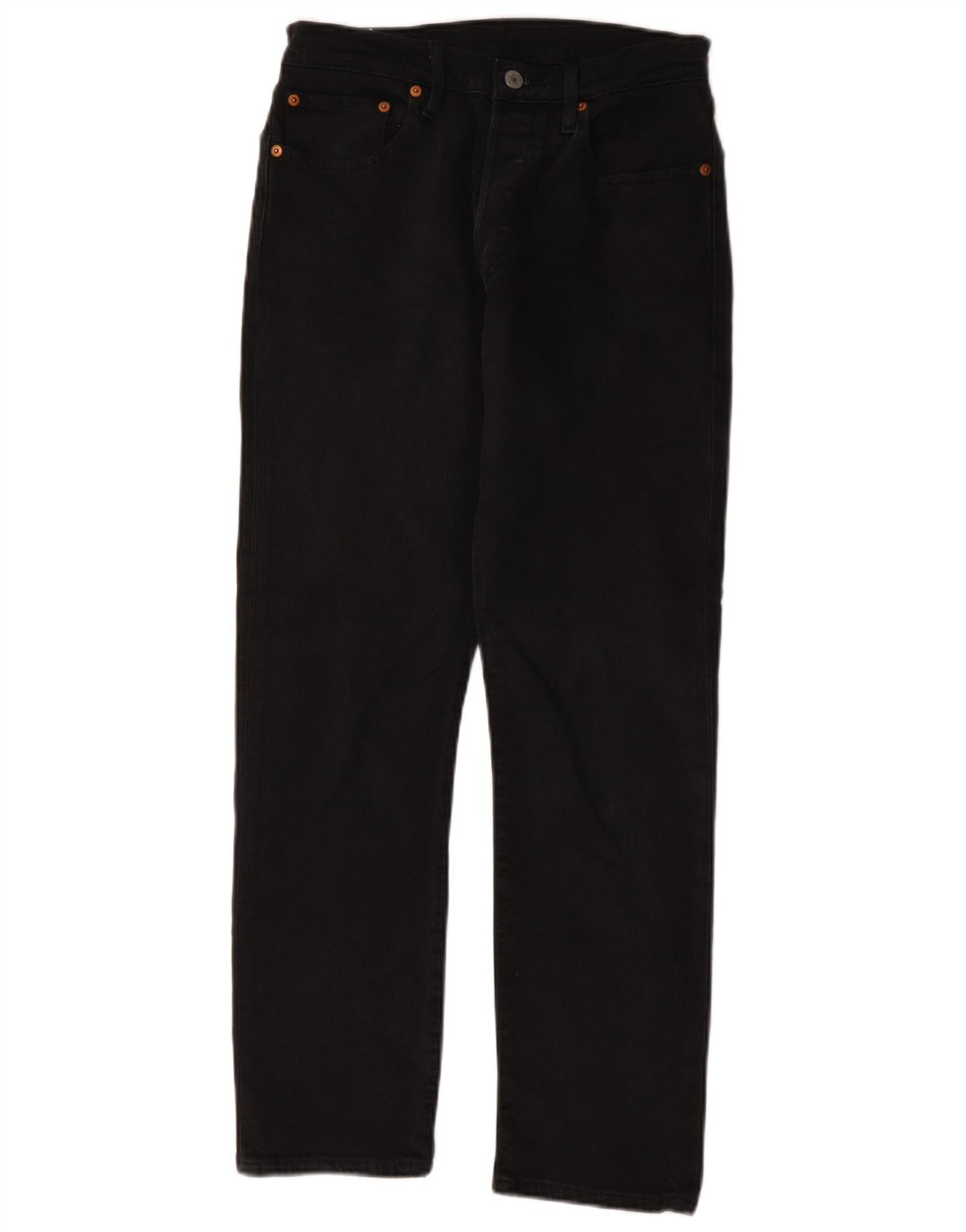 Calça jeans feminina Levi's 501 Straight W27 L28 algodão preto