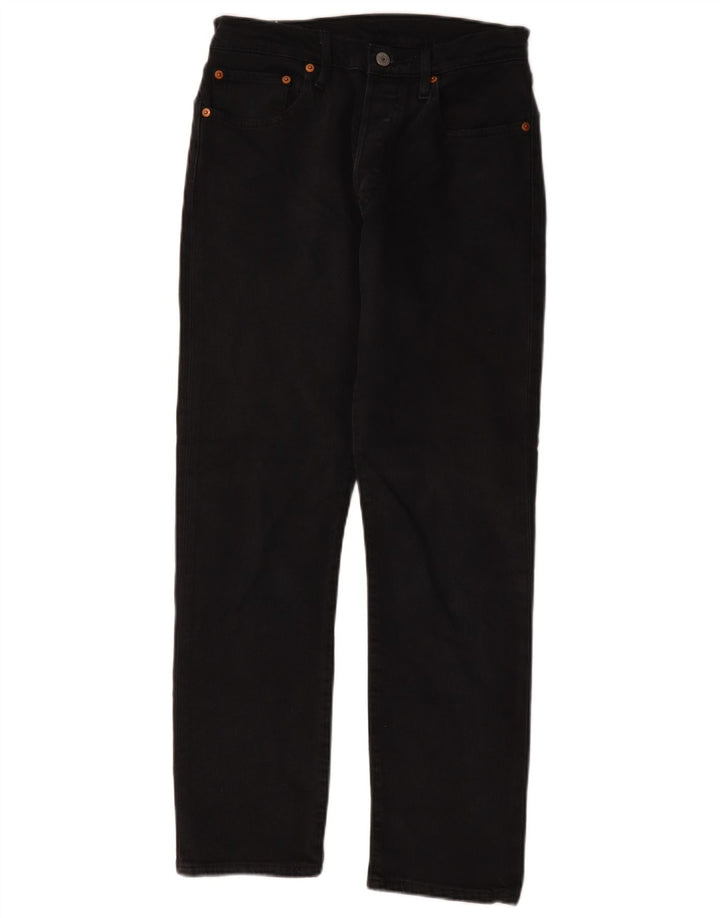 Calça jeans feminina Levi's 501 Straight W27 L28 algodão preto