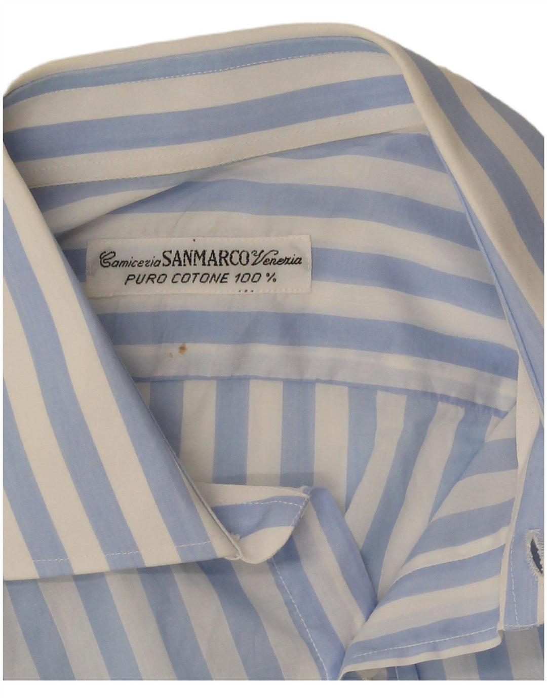 Camisa masculina vintage grande algodão listrado azul