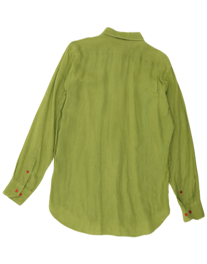 Camisa masculina Etro tamanho 40 linho verde médio