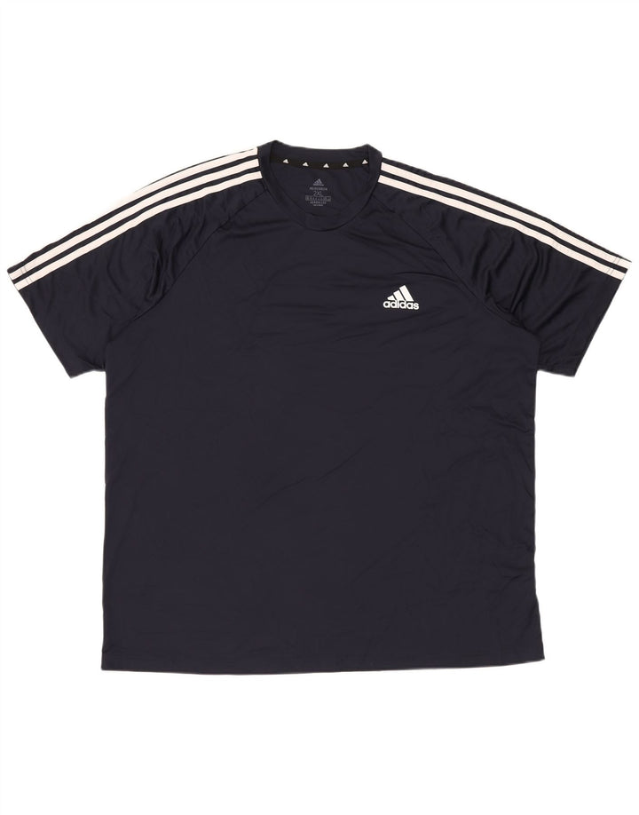 Adidas Mens Aeroready Camiseta Top 2XL Azul Marinho Poliéster
